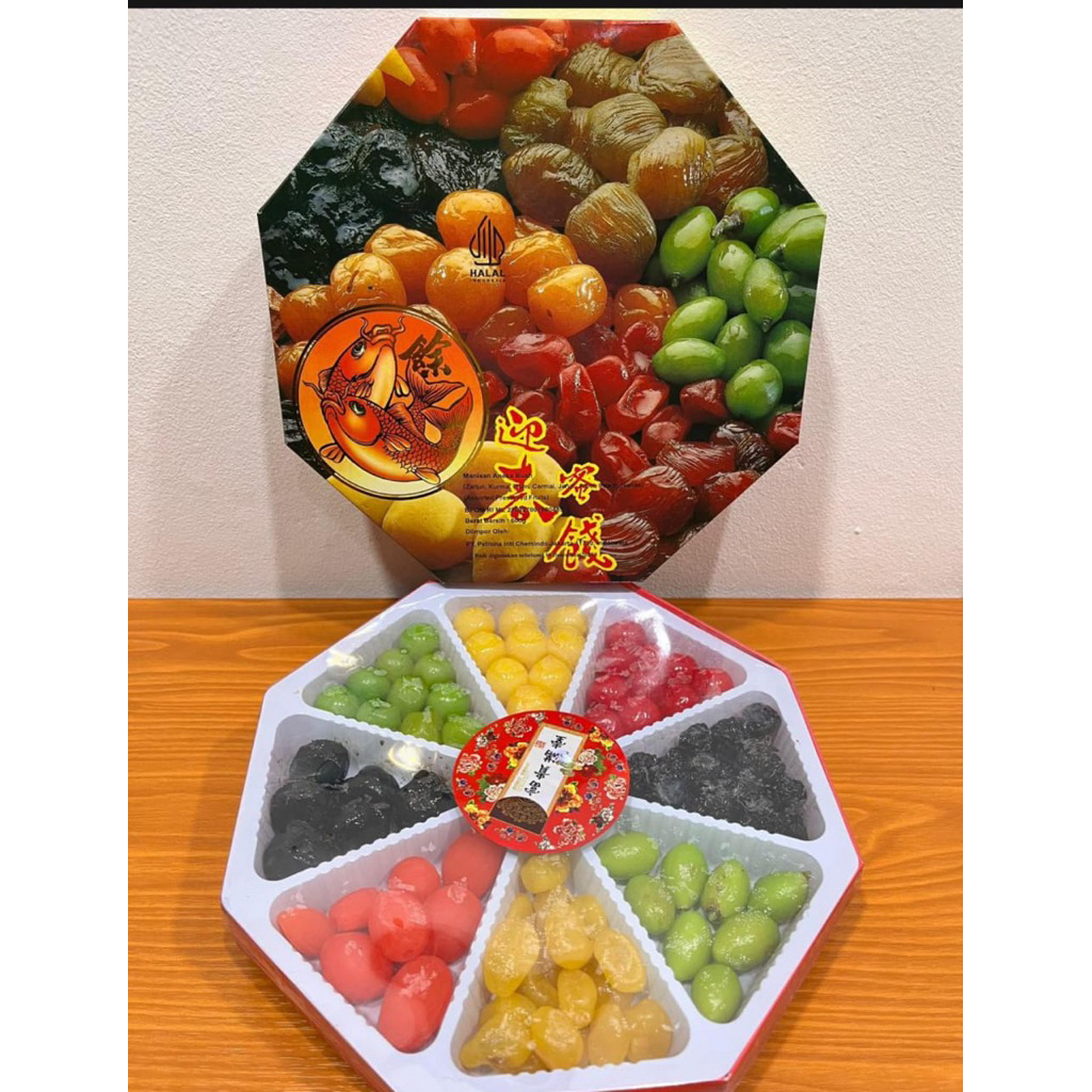 manisan aneka buah jelly dan permen segi 8 600 gr halal imlek