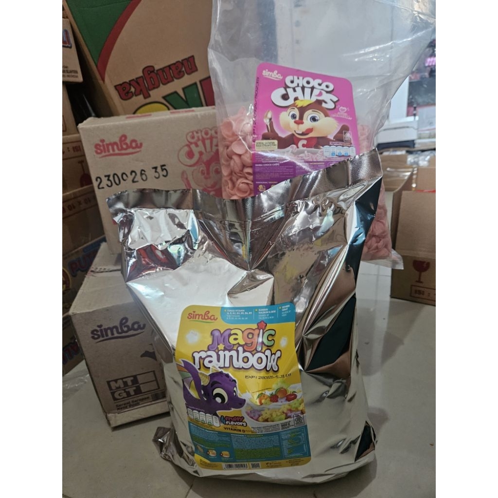 SIMBA SEREAL CHOCO CHIPS CRUNCH -D'LOOPS CHOCO RAINBOW  CORN PUFF 1 KG  ( CEMILA SEHAT-LEZAT & BERGI
