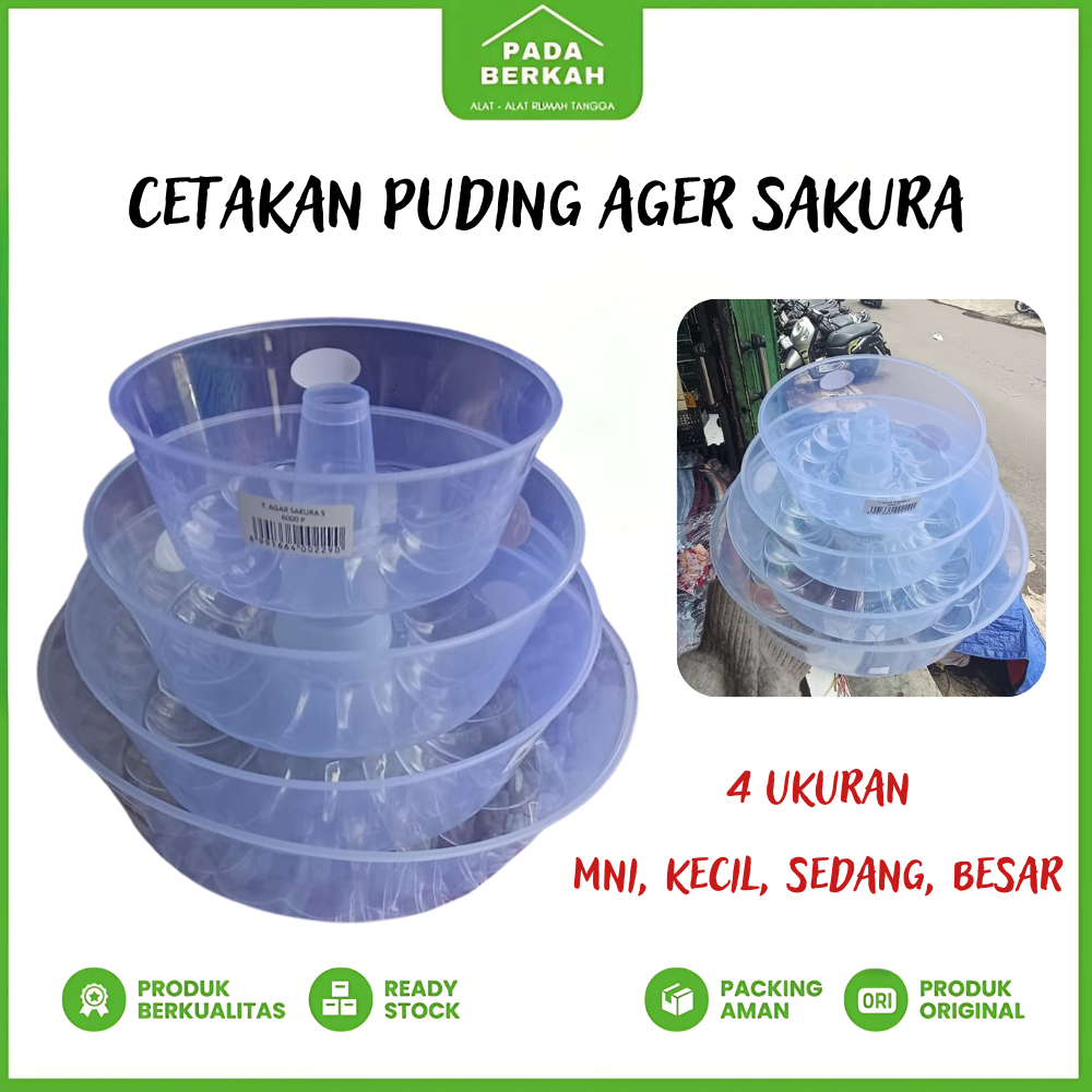 Cetakan Puding Sakura Tantos Ager Agar Loyang Puding Plastik Ukuran Mini Kecil Sedang Besar