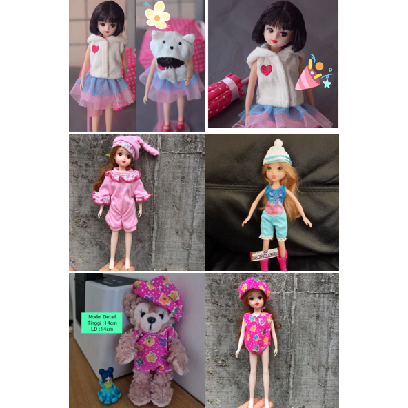 Baju boneka impor mainan licca blythe na na na suprise moxie nanana disney mini clothes topi set