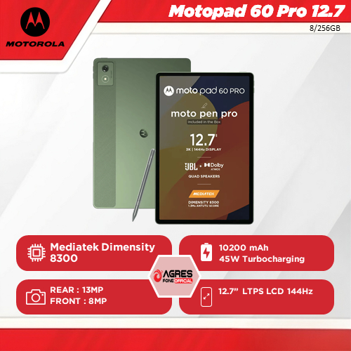 (Free Stylus Pen) Motorola Motopad 60 Pro 12.7" 8/256GB Dimensity 8300 12.7 inch 3K 144Hz 10200mAh