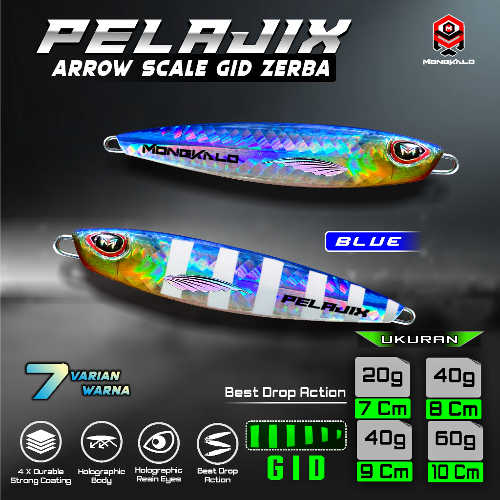 Mongkalo Pelajix Panah GID-Zebra noMotif Candy 30 Biru