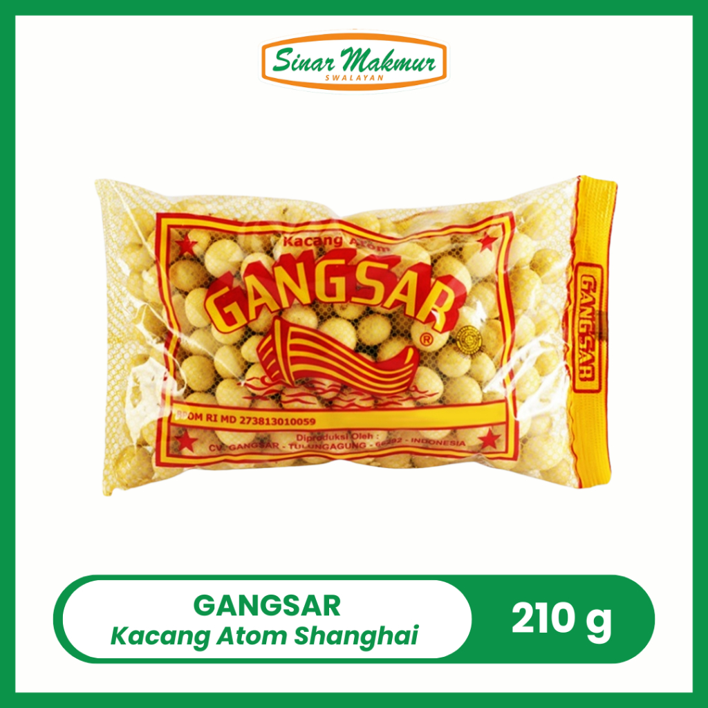 Gangsar Kacang Atom Shanghai Super 210g Khas Tulungagung - Camilan Renyah Gurih Enak