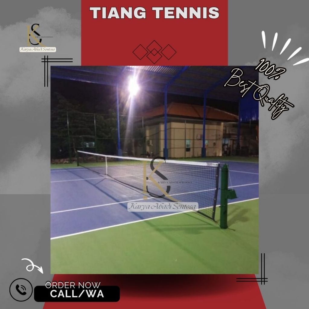 TIANG TENIS LAPANGAN TANAM TENNIS TANPA NET , TERMASUK KEREKAN