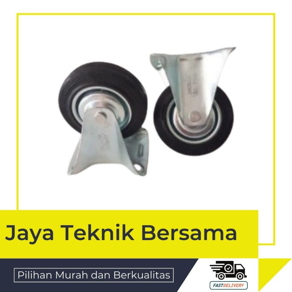 RODA TROLI GEROBAK KARET 4 INCH MATI/RODA KARET 4'' MATI