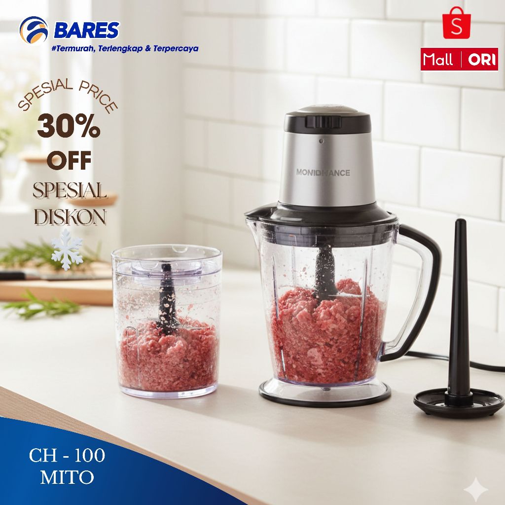 MITOCHIBA CHOPPER MITOCHIBA CH-100 kasitas 1,5 liter Penggiling Daging/Penghalus Daging