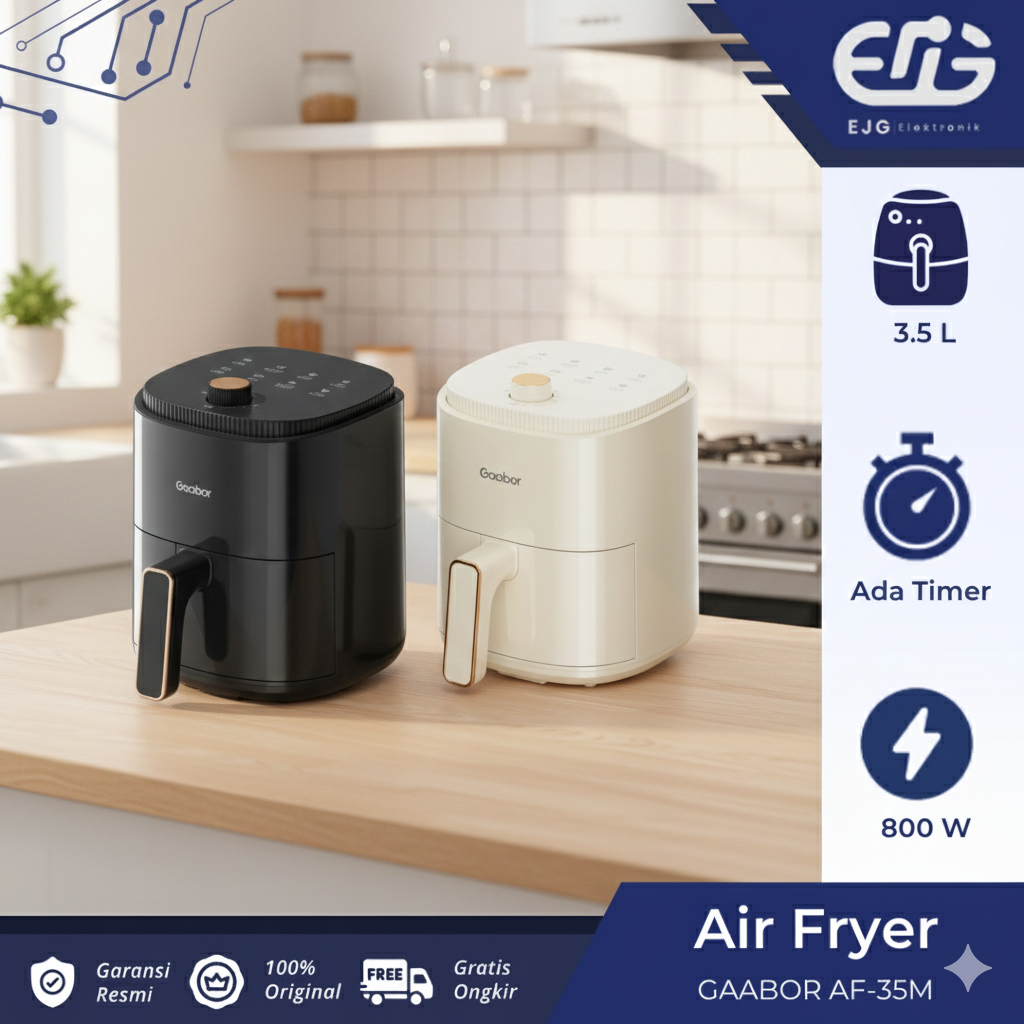Gaabor Air Fryer AF 35M01A AF 35M02A 3.5L Mesin Penggorengan Tanpa Minyak Low Watt Multifungsi Serba