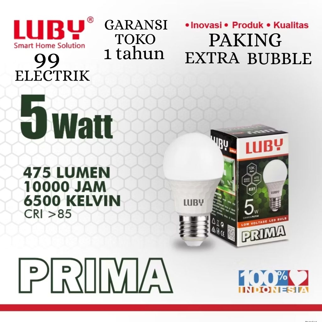 BOHLAM LED LUBY / LAMPU LED LUBY PRIMA 5W