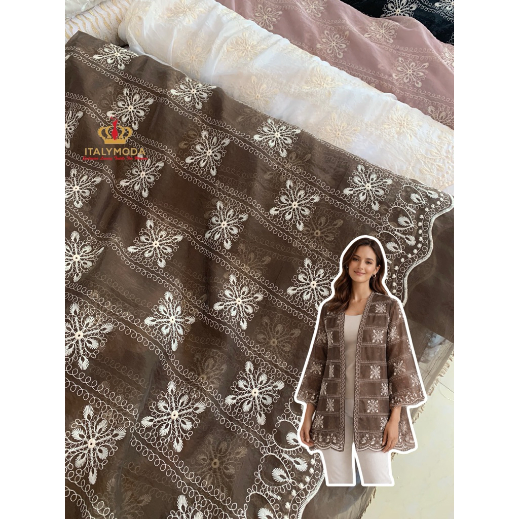 Bahan Kain organza Bordir/ Bahan baju kurung organza bordir