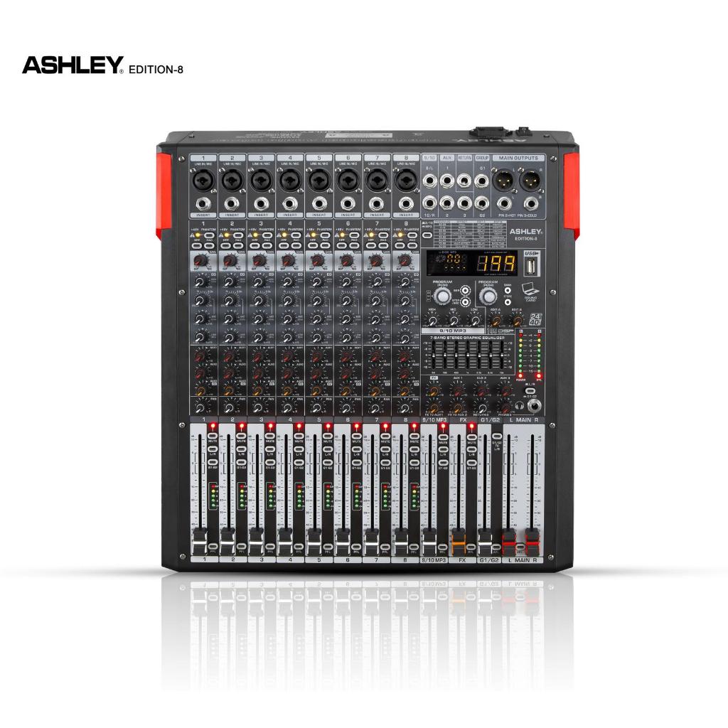MIXER AUDIO ASHLEY EDITION 8 EDITION 8 8CHANEL NEW ORIGINAL ASHLEY 4 TONE CONTROL /  7 BAND EQUALIZE