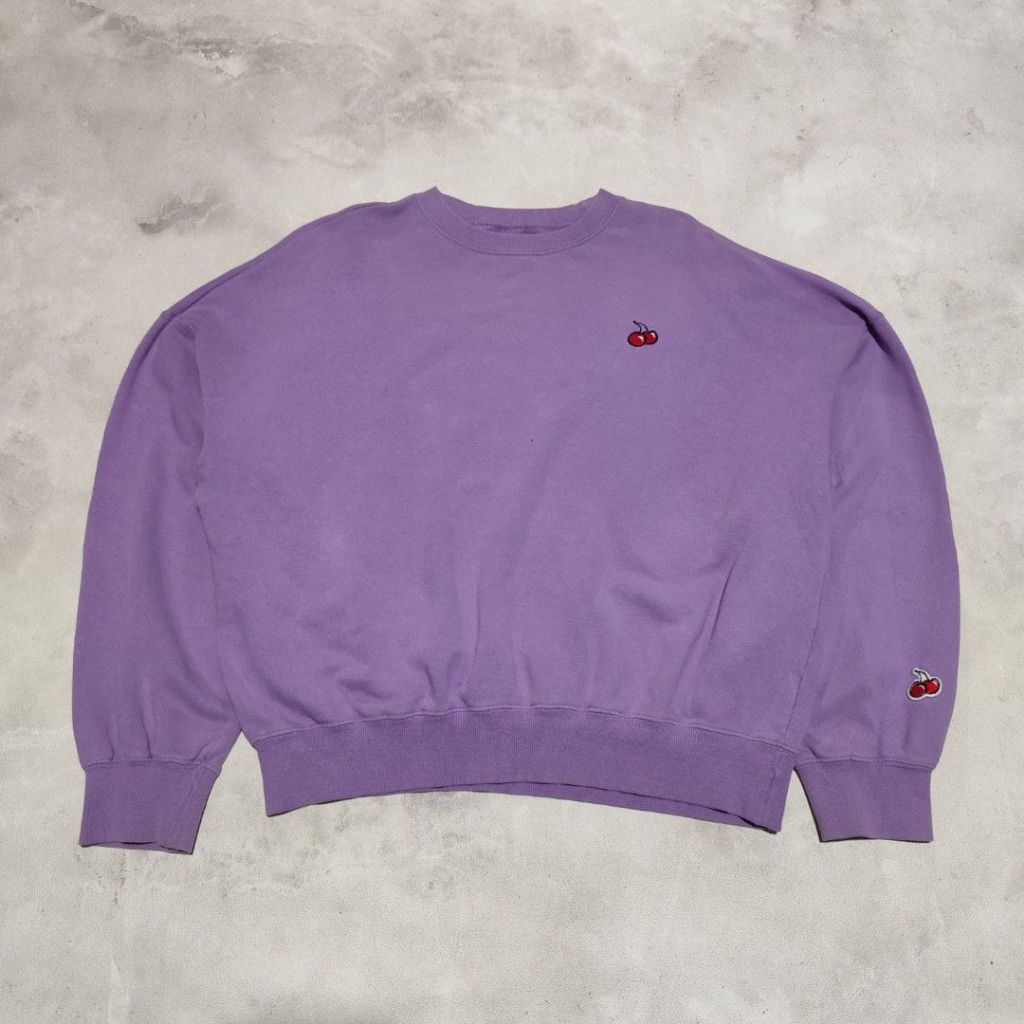 Sweater crewneck wanita oversize kirsh ungu