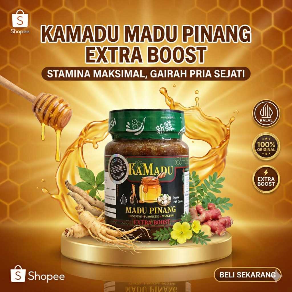 Madu Pinang Power Plus Herbal 250gr Pria | Ginseng | Jahe Merah | Purwaceng | Pasak Bumi