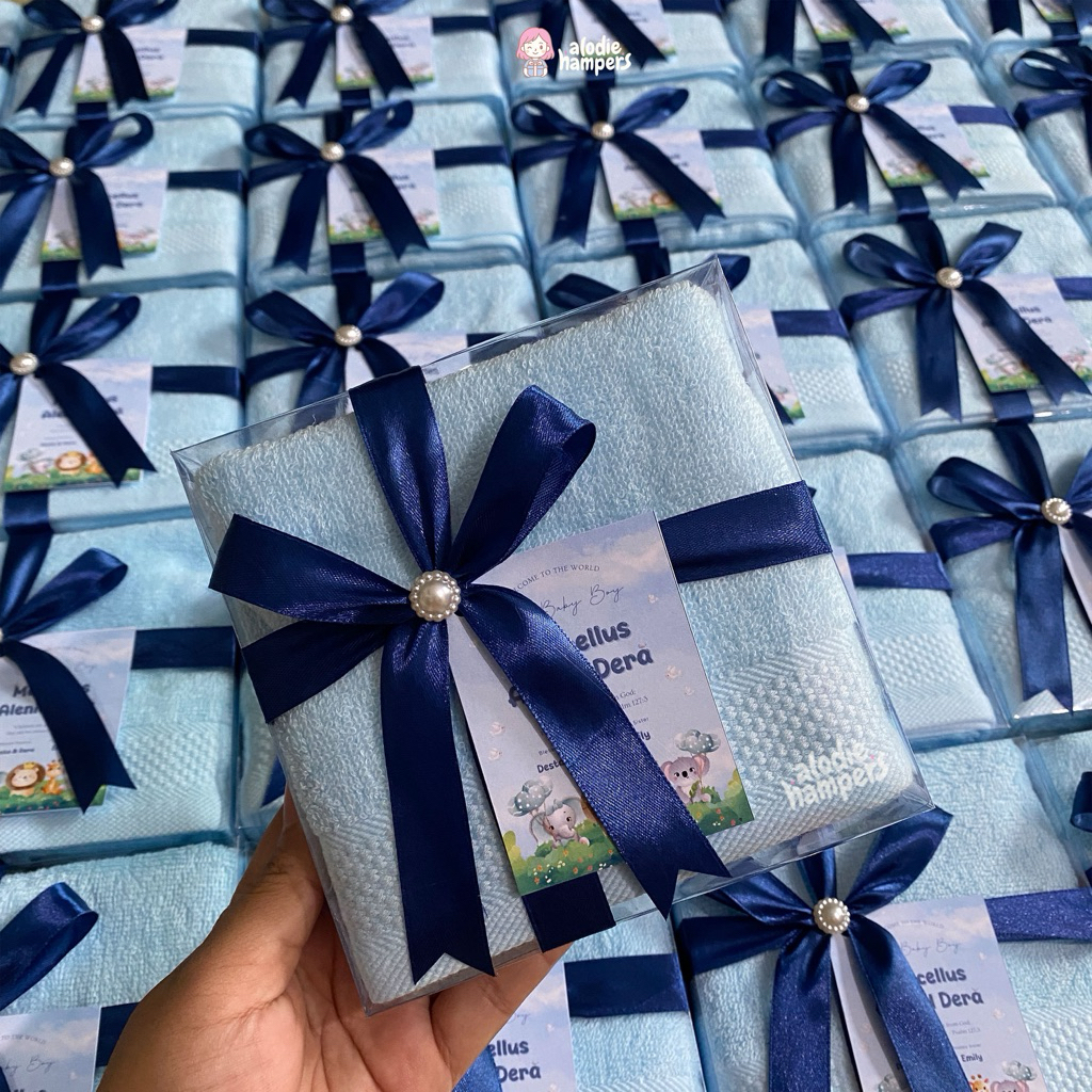 SOUVENIR HANDUK PACKING MIKA - SOUVENIR HANDUK - HAMPERS HANDUK - SOUVENIR PERNIKAHAN - SOUVENIR KEL