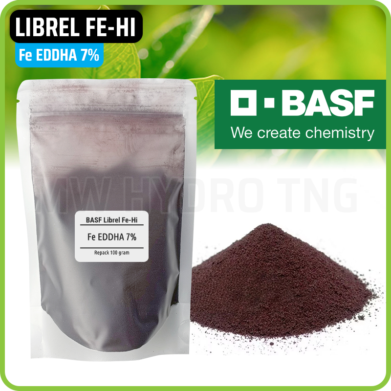 BASF Librel Fe-HI, Fe EDDHA 7%, 100 gr | Pupuk Mikro Besi Hidroponik Grade