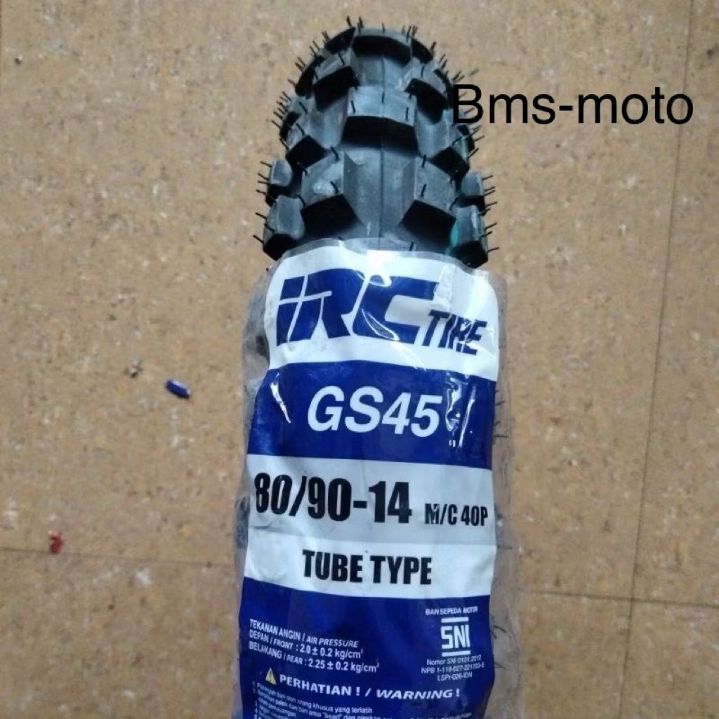 Ban Luar IRC ~ 80/90 Ring 14 GS45 ~ Motocross TT Ban Trail Depan Motor Matik Beat Vario Scoopy Mio N