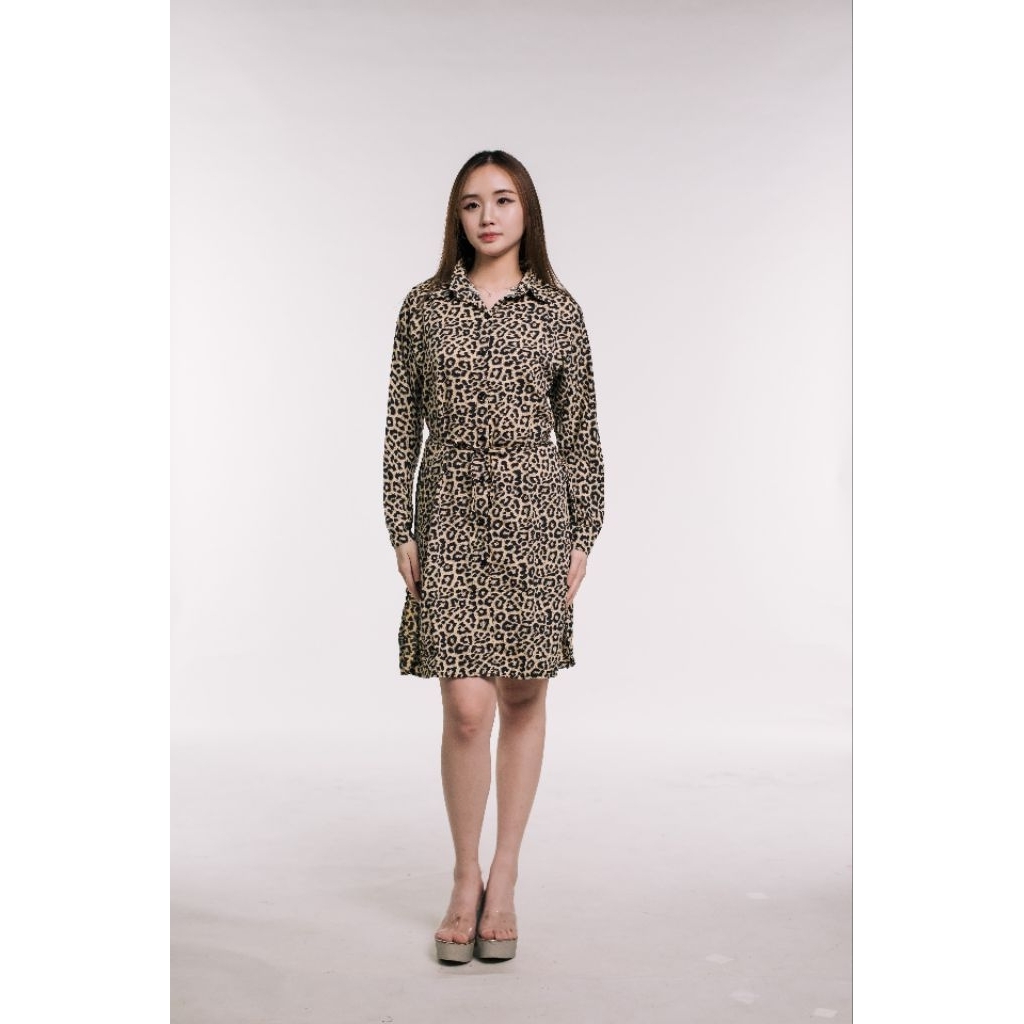 Midi dress leopard / tunik leopard / dress leopard glamour
