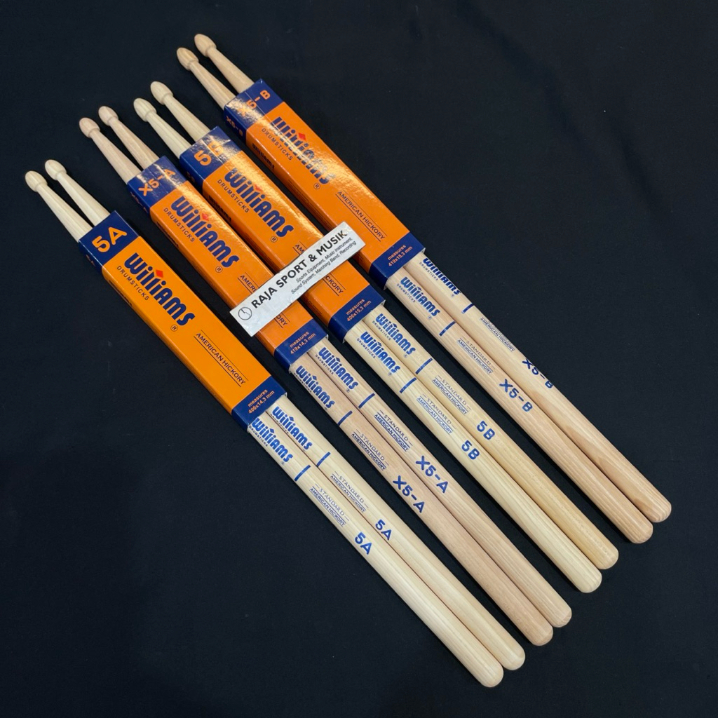 STICK DRUM WILLIAMS STANDARD 5A X5-A 5B X5-B ORIGINAL DRUM STICK KAYU