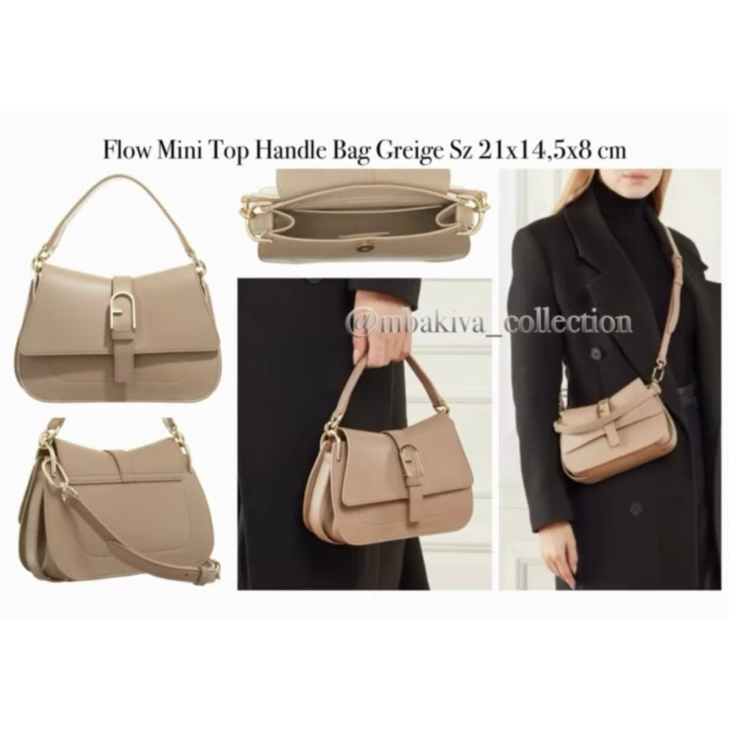 Flow Mini Top Handle Bag Greige