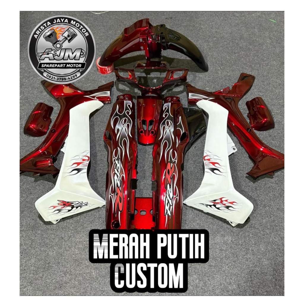 Cover Body Fizr Body Fizr Fullset merah striping tanam custom