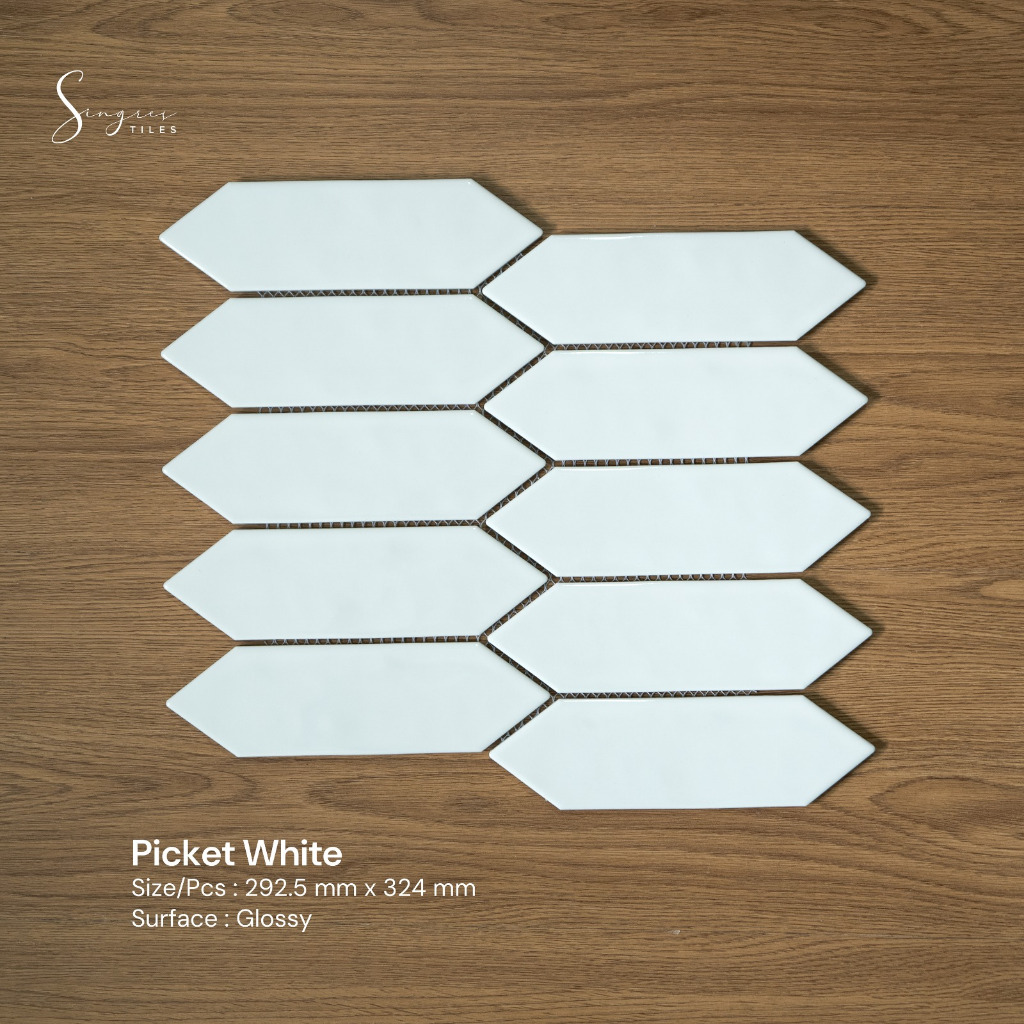 White Picket Mosaic Tiles | Mosaic Keramik