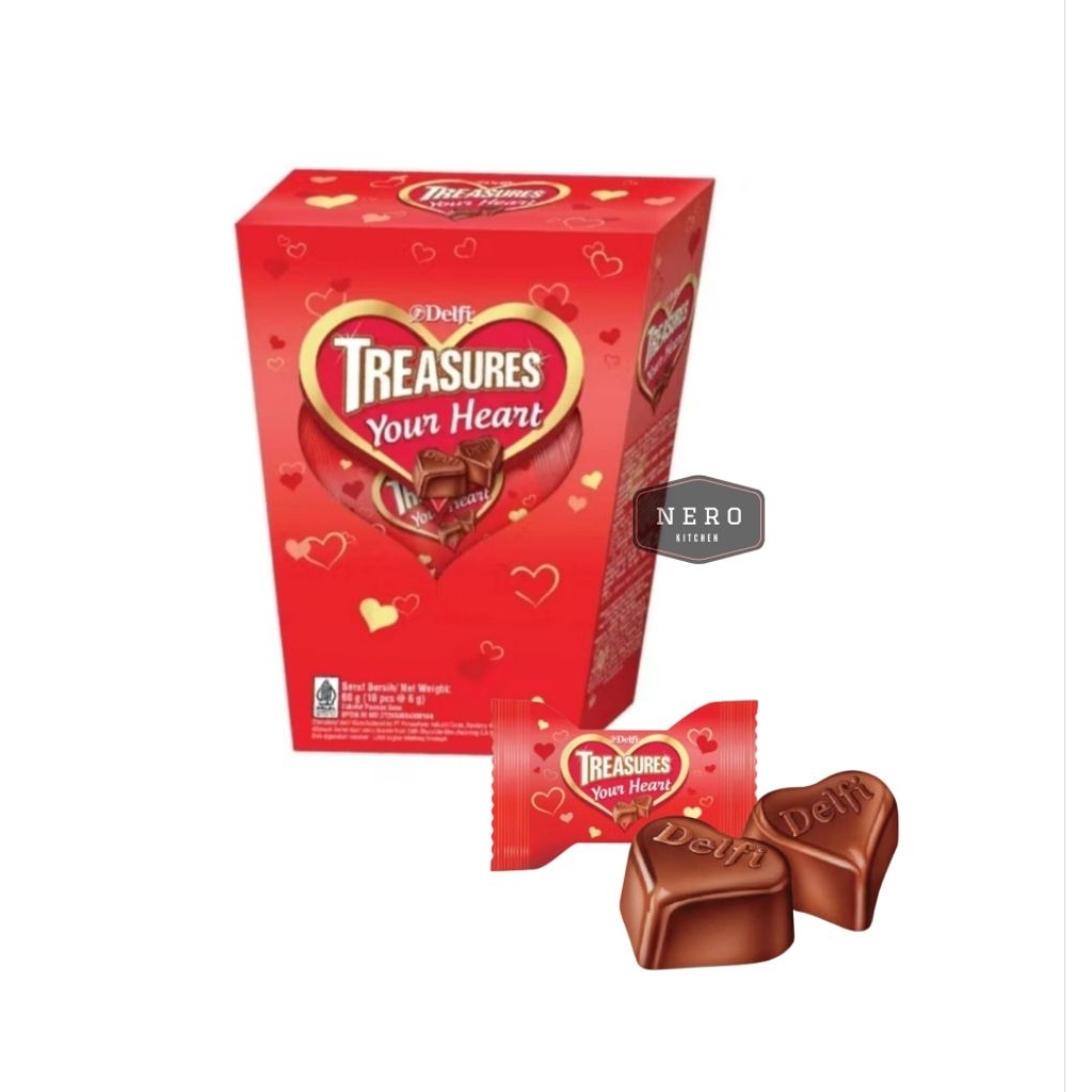 Delfi Treasure Heart 60gr / Coklat Jantung / Coklat Valentine / Hadiah Valentine / Coklat Limited Ed