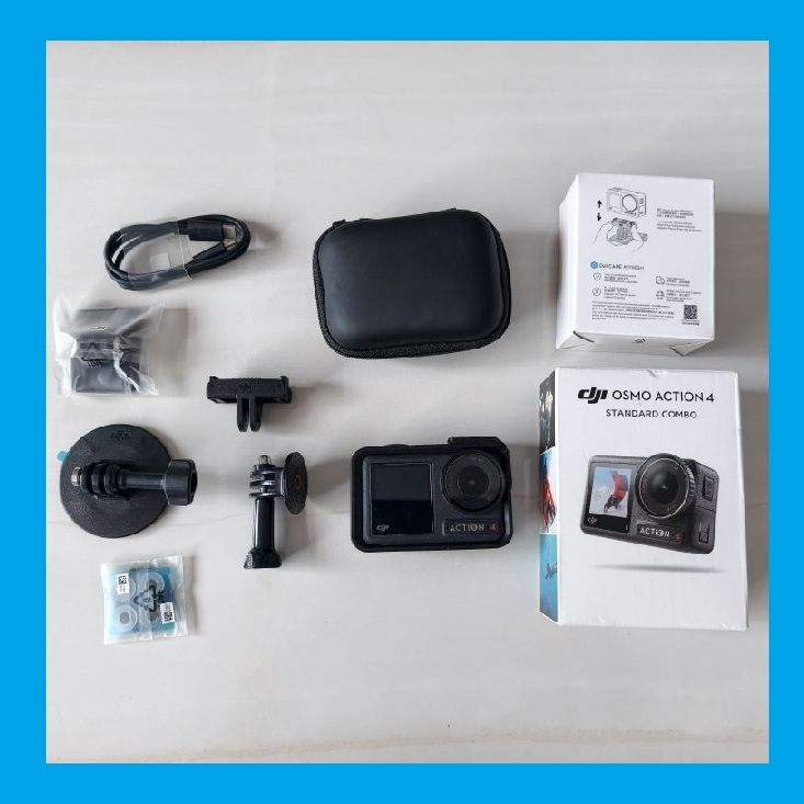 DJI Action Osmo 4 Camera Second Original Standard Combo | Kamera Aksi DJI Osmo 4 Ori + Bonus Case Ka