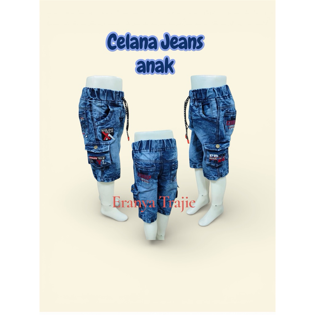 UP7 Celana Jeans Anak Laki Laki Celana Jeans Cargo  Pendek Celana Jeans cowo