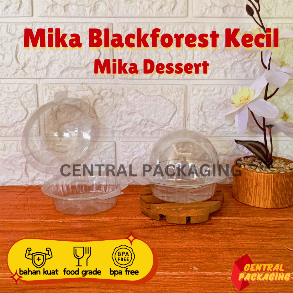 Central Packaging Mika Blackforest Kecil Cup Mika Setengah Bulat Dessert Pudding Jelly Black Forest