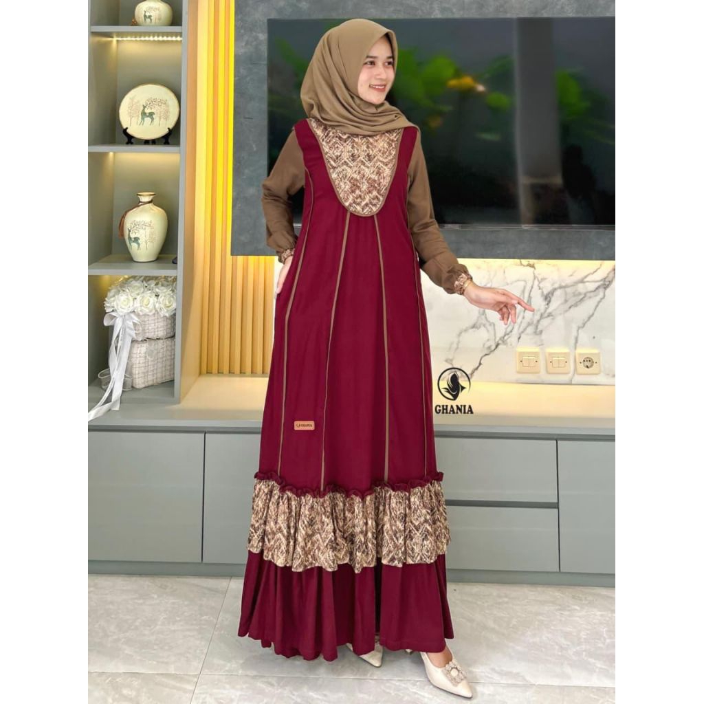 ((READY SIAP KIRIM)) GAMIS SLAVINA DRESS BY GHANIA ORIGINAL
