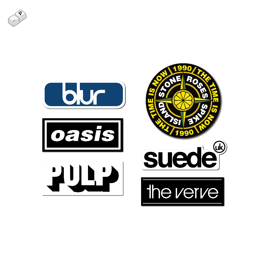 Sticker Pack Band Britpop Oasis Blur The Verve The Stone Roses Pulp The Verve Stiker Band Graftac Is