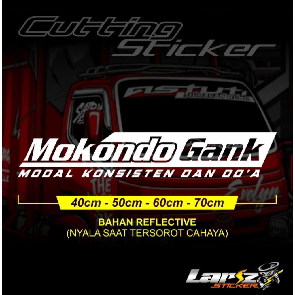 Sticker kaca mobil truk pickup canter colt dll stiker kaca bak mokondo gank modal konsisten dan doa