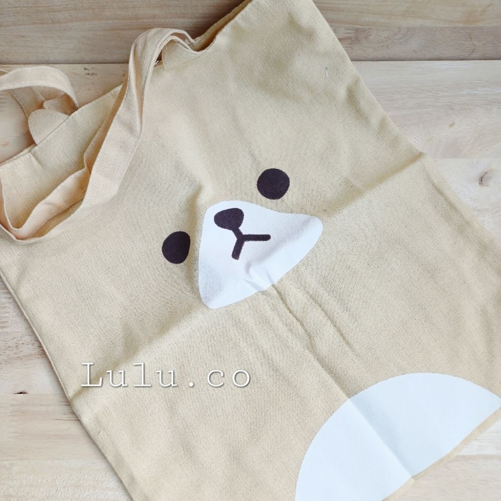 Tas tote bag canvas KORILAKKUMA cream TB022
