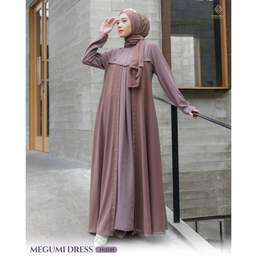 EMKA HIJAB READY Gamis Abaya Amira Megumi Dress Original by Emka Hijab ABAYA SWAROVSKI PREMIUM