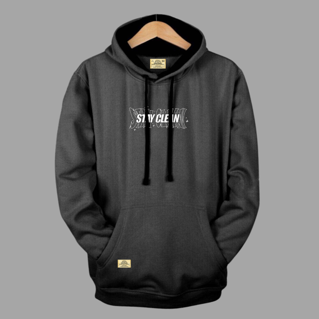 Sweater Hoodie Keren  Distro Jaket Pria Terbaru Hudi Cowok Kece Hodie Fleece Brand Hody STAY CLEAN H
