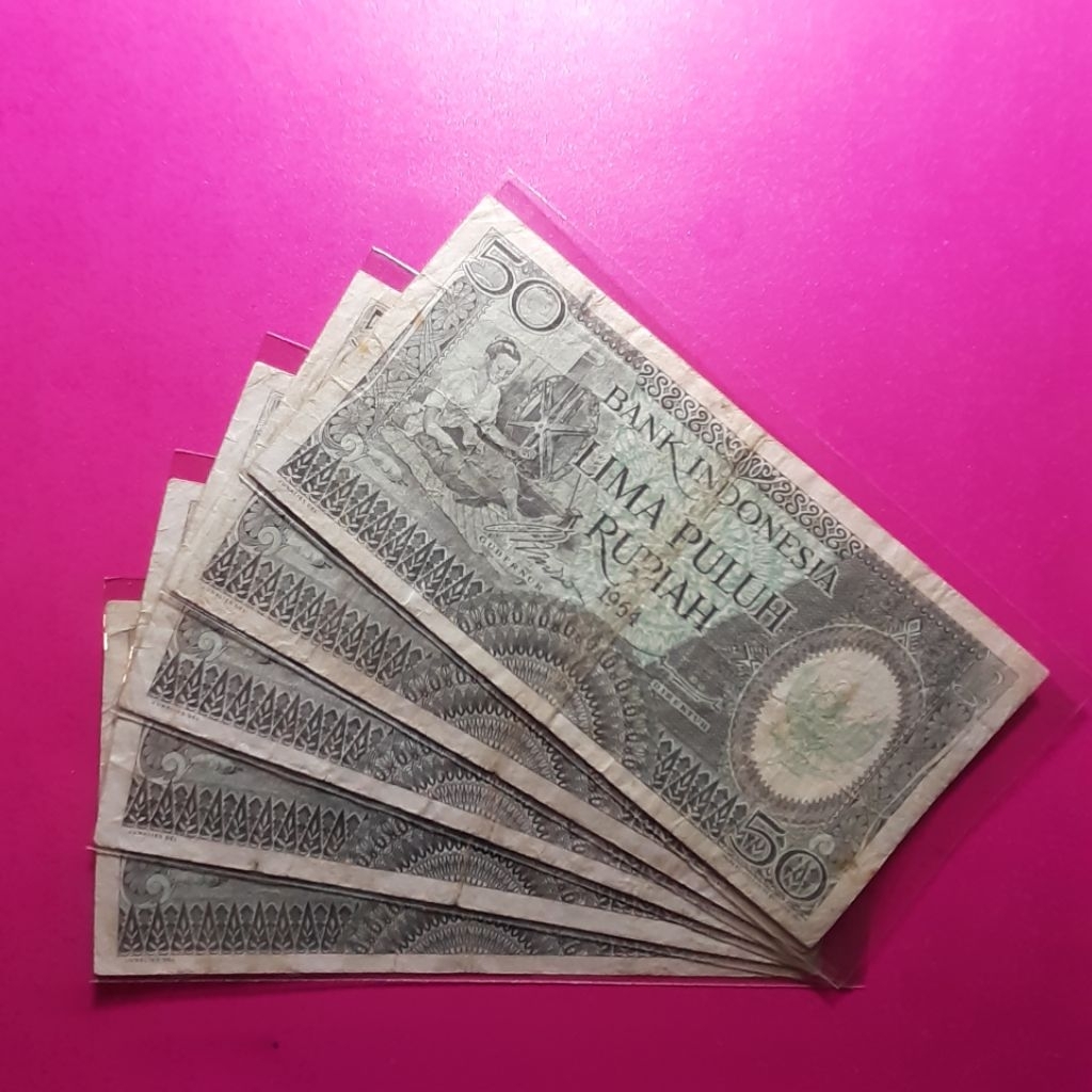 uang kuno 50 rupiah pekerja 1964