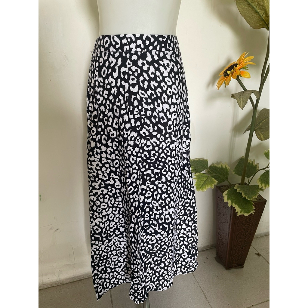 Rok leopard rok vintage wanita