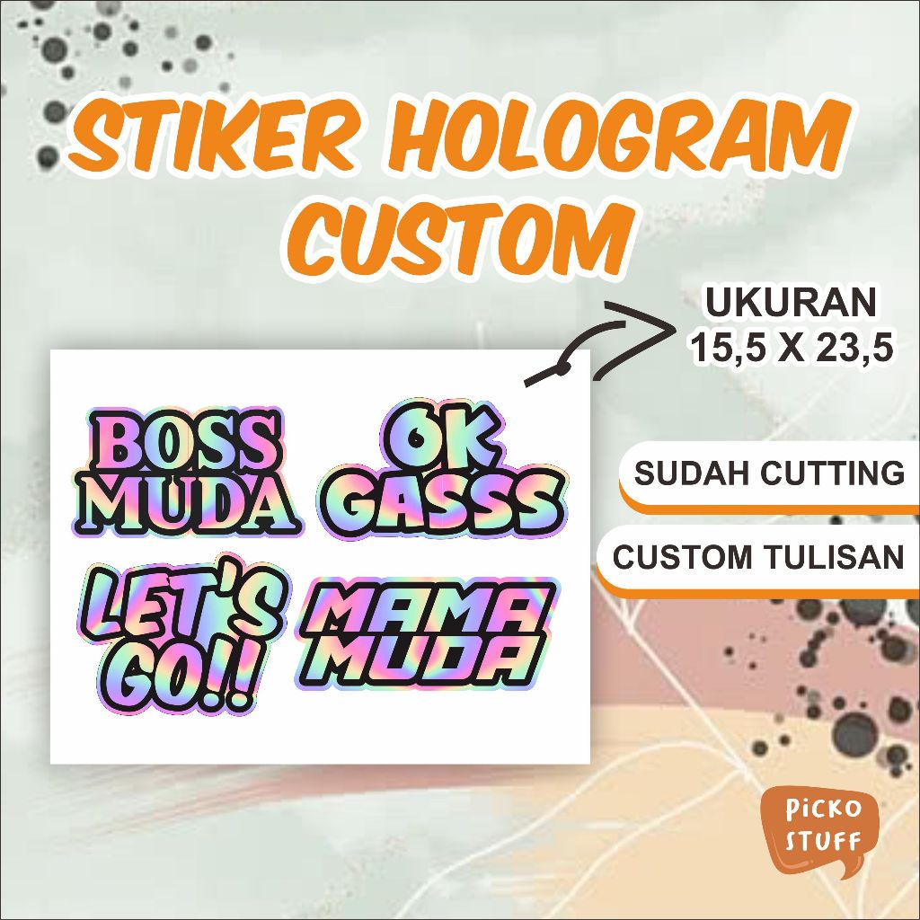 STIKER HOLOGRAM CUSTOM STIKER NAMA STIKER MOTOR STIKER HELM