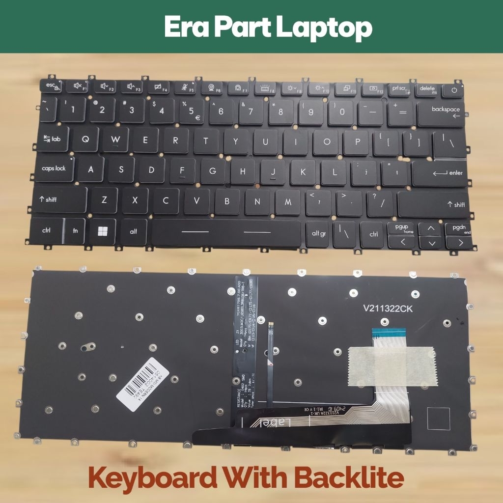 Keyboard MSI MS1 Modern 14 C5M C7M C12M C12MPO C13M MS-14DK Black US With Backlite