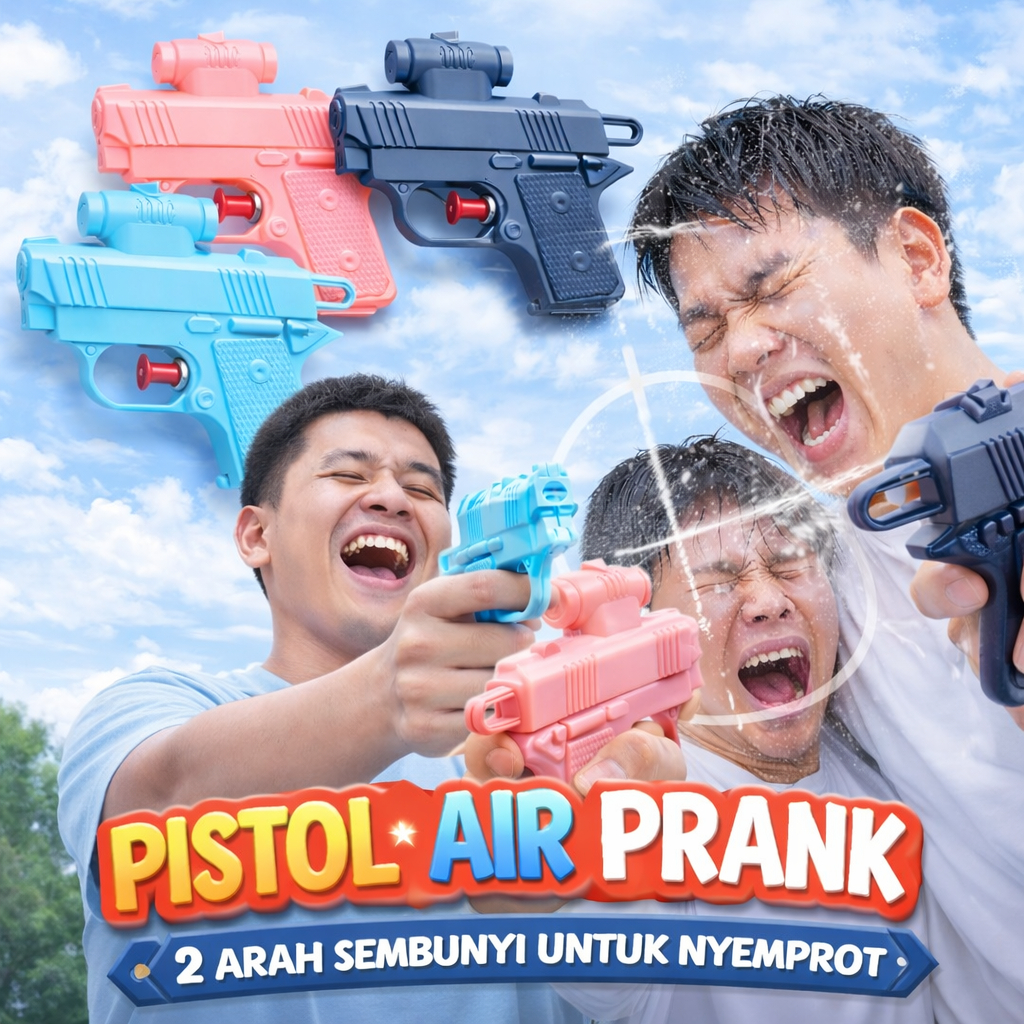 Mainan Mini Pistol Prank Air Warna Random Pistol Vincent Rompies