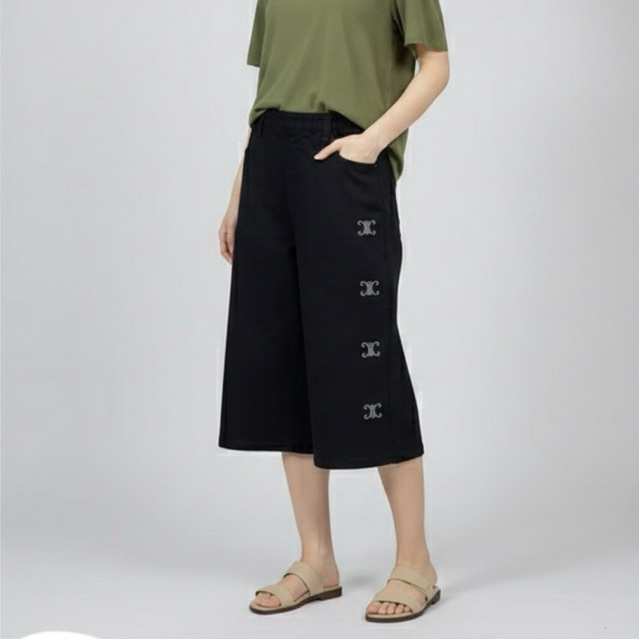 316442 | KULOT JEANS 7/8 STRETCH HITAM POLOS