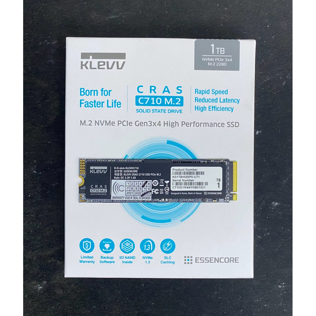 Klevv SSD NVMe 1TB Gen3X4 CRAS C710 M.2 PCIe High Performance dengan Kecepatan Cepat dan Efisiensi T