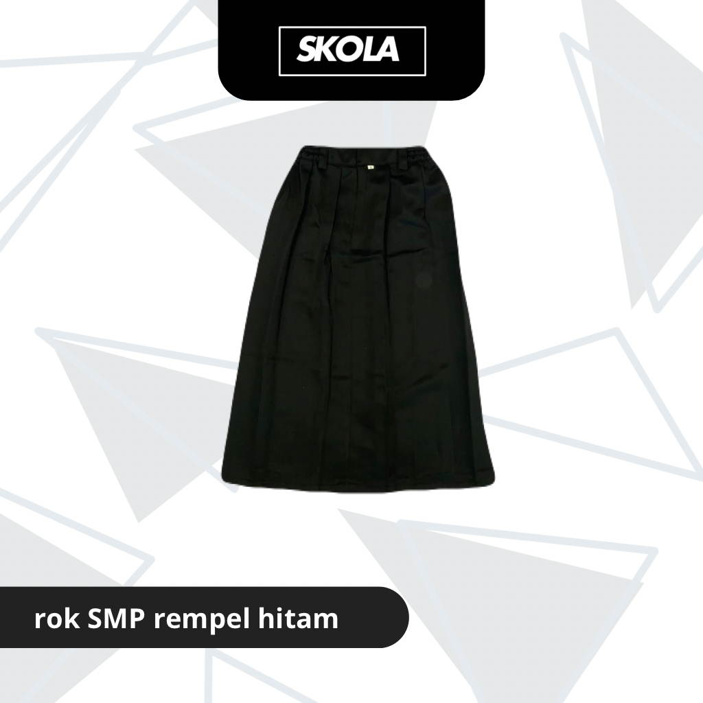 SKOLA Rok Rempel Seragam Sekolah hitam SMP SMA bahan elemen