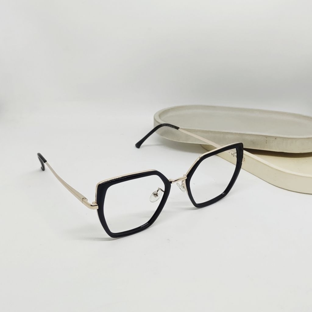 TR 3017 - Kacamata frame kotak bulat wanita desain terbaru dengan bentuk yang super anggun size 51-1
