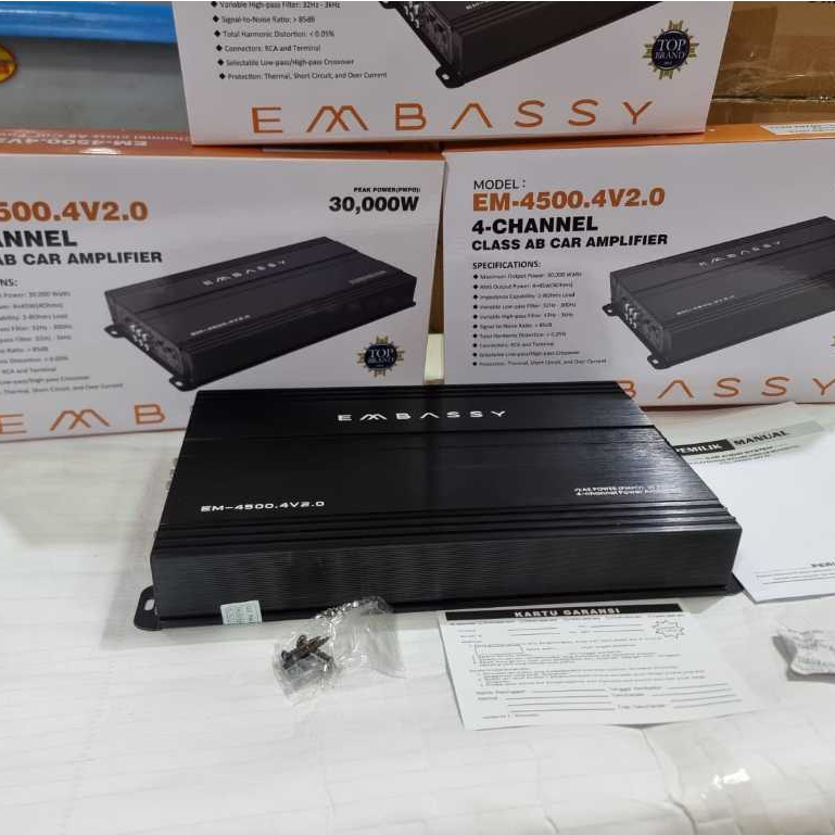 Power Amplifier Mobil 4 Channel Embassy EM-4500.4V20