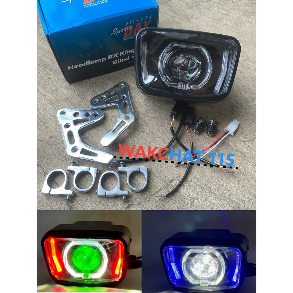 Lampu Depan BILED RXKING RXKING NEW Lampu Daymaker RXKING RXS set Breket setE