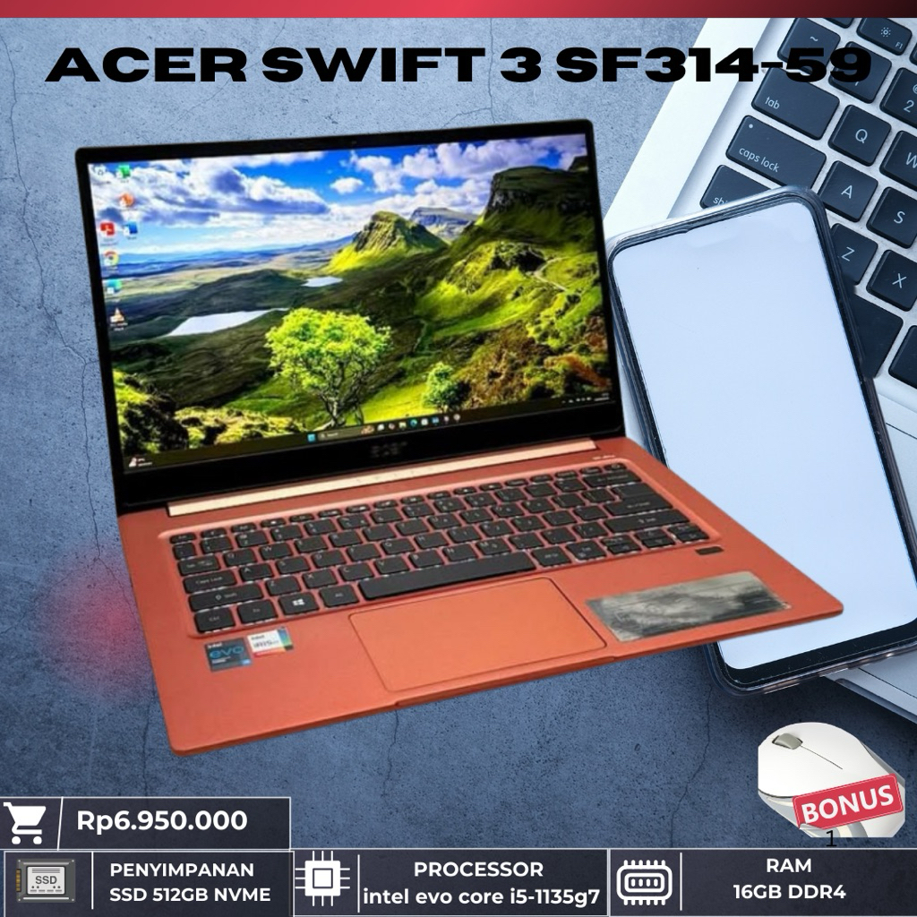 Acer Swift 3 SF314-59 intel Evo Core i5 Gen 11