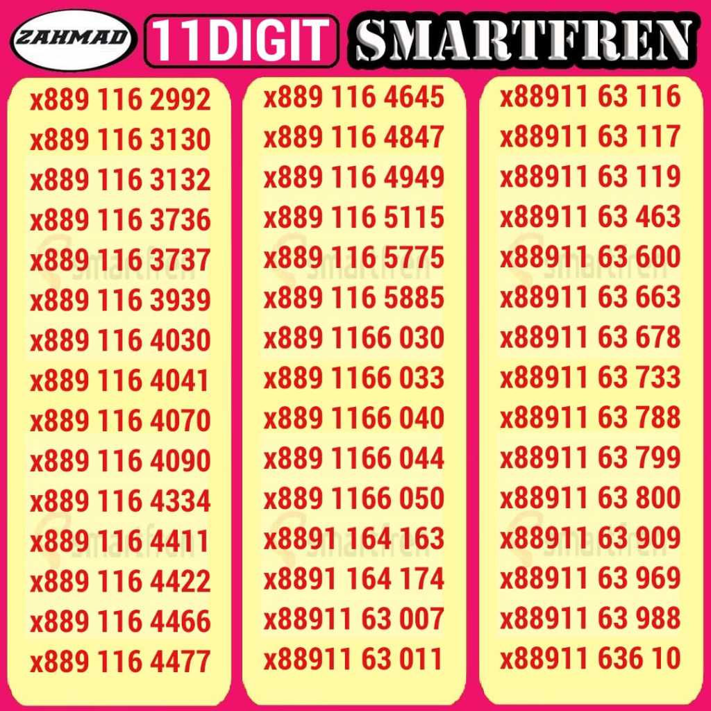 SMART-E) NOCAN Smartfren 11 DIGIT kartu perdana nomor cantik 11digit rapi super murah