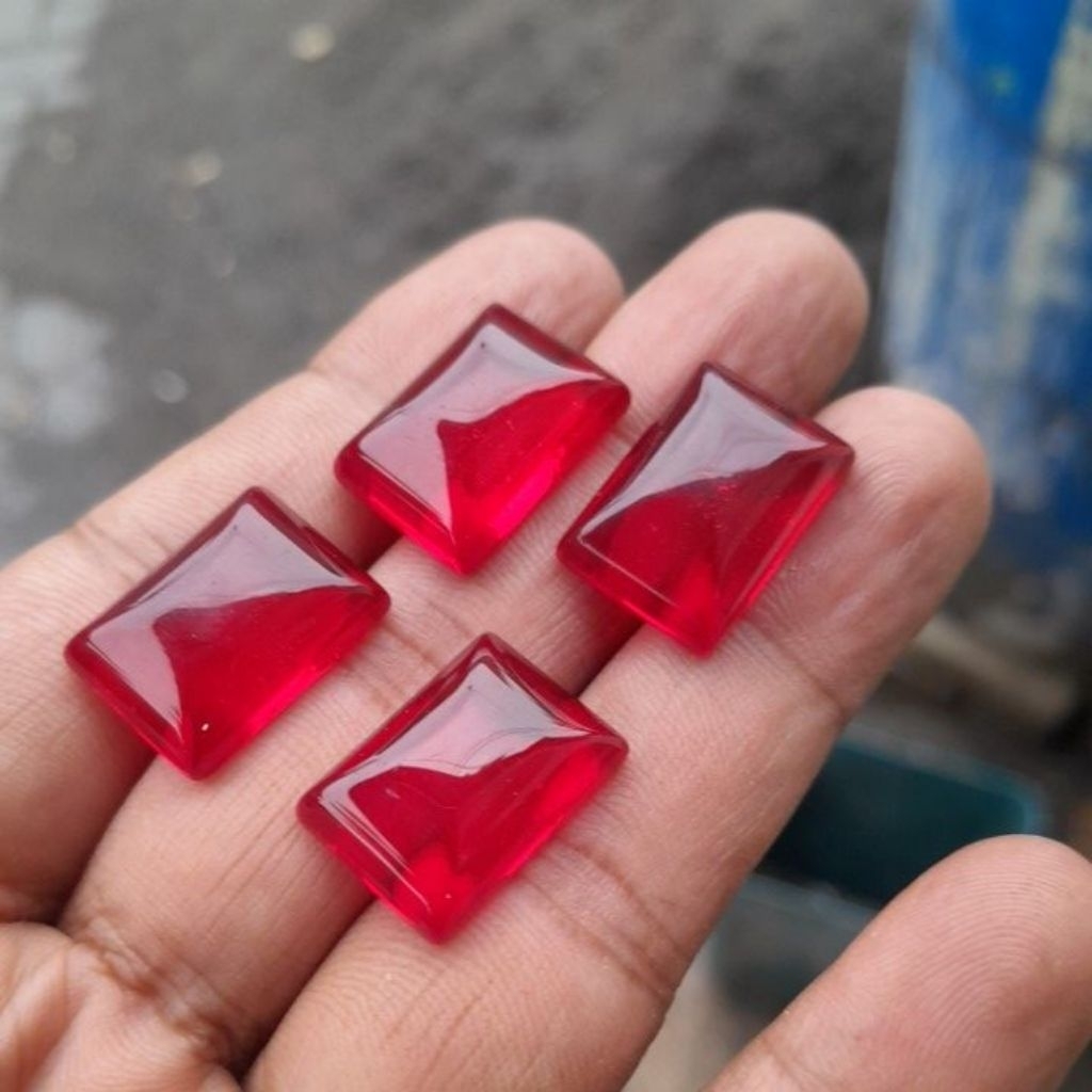 batu akik dlima merah siem bukan bangkok  kotak prisma 18x13 mm