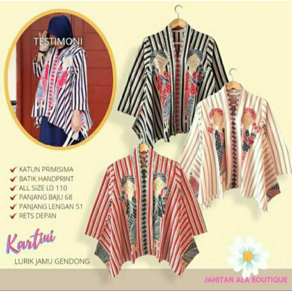 Blus Kartini Lurik Jamu Gendong Batik Solo Blus Batik Wanita