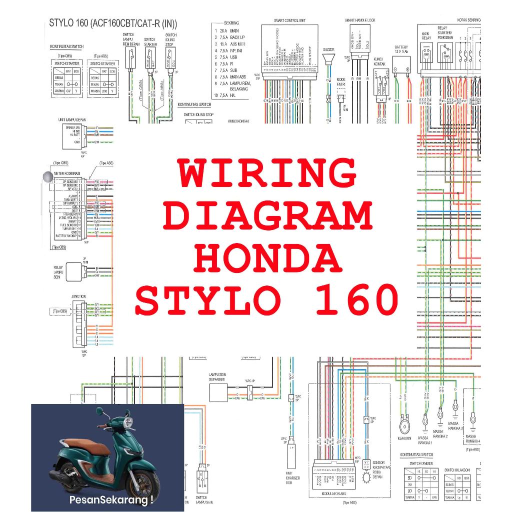 Skema Diagram Kelistrikan Honda PGM-FI Stylo | Wiring Diagram Lengkap Motor Honda Stylo